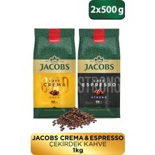 Jacobs Espresso Çekirdek Kahve 500 gr + Cafe Crema Çekirdek Kahve 500 gr