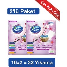 Ultra Clean Çamaşır Deterjan Yaprakları - Kiraz Çiçeği Kokusu- 16 Yıkama (Yaprak) 2 Adet