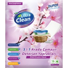 Ultra Clean Çamaşır Deterjan Yaprakları - Kiraz Çiçeği Kokusu- 16 Yıkama (Yaprak) 2 Adet