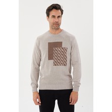 Tony Montana Geometrik Desen Serisi -1- Fit Triko Kazak- T-1272