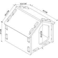 Bofigo Kedi Yuvası Kedi Kulübesi Köpek Kulübesi Evcil Hayvan Yuvası Mdf