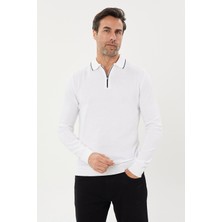 Tony Montana Yaka Detaylı Fermuarlı Uzun Kollu Mevsimlik Triko- MT-3004