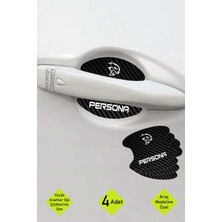 Kocamın Tasarımı Proton Persona Karbon Desenli Kapı Iç Kısmı Çizik Koruma Folyo Seti - 4 Parça Persona Yazılı