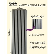 Özbir Mobilya Gümüş Gri Akustik Duvar Paneli 60x200 Ahşap Duvar Paneli