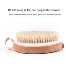 Jinlin Shop B Resim Stili Olarak Doğal Yaban Domuzu Kılı Organik Kuru Cilt Vücut Fırçası Bambu Islak Sırt Duş Fırçaları Soyulma Banyo Fırçası (Yurt Dışından)