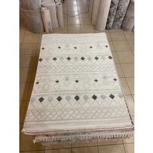 Karmen Halı Karmen Halı Karmen Halı H01880 Cizgili Salon Halısı ( 160X230) -Krem