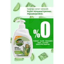 Just Green Organic Bitkisel Sıvı El Sabunu, Aloe Vera Özlü - %100 Doğal Temizlik, 400 Ml.