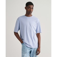 Gant Erkek Mavi Relaxed Fit Bisiklet Yaka Logolu T-Shirt 2057027.474