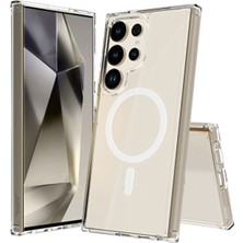 Kılıfmania Samsung Galaxy S23 Ultra Kılıf Magsafe Kablosuz Şarj Destekli Şeffaf Silikon Kapak