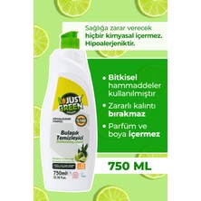 Just Green Organic Bitkisel Elde Bulaşık Deterjanı Okaliptüs Ve Lime Yağlı, %100 Doğal,bitkisel Ve Ferah Temizlik 750ml