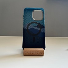 Luxury Aksesuar Apple iPhone 15 Pro Premium Desenli Magsafe Özellikli Karbon Fiber Koruyucu Kılıf