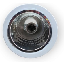 Fdn Goya Yuvarlak Nikel/beyaz E27 Downlight Çerçeve Gömme Tavan Monte Braketisoket Değiştirilebilir  Ampul Spot Aydınlatma Fikstür Tutucu