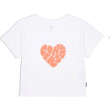 Converse Heart Slim Fit Kadın Beyaz T-Shirt