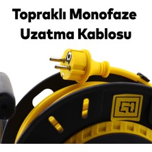 Stanley Plastik Makaralı Seyyar %100 Bakır Kablo 4 Prizli 40 Metre Kapaklı Uzatma Kablosu 3x2.5 mm H05VV-F