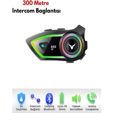 Deanb A602X IP67 Su Geçirmez 2 Kişi 300M İNTERKOM  RGB Işık Wireless Motor Motosiklet Kask Kulaklığı