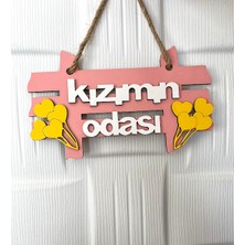 Sayılı Collection Ahşap Kapı ve Duvar Süsü Renkli Kızımın Odası Yazısı Çocuklar Için Hediyelik (24*14 Cm)