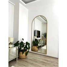 Mg Dekor Gold Metal Çerçeveli 180 x 70  cm  Ayaklı Boy Aynası