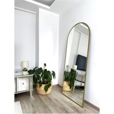 Mg Dekor Gold Metal Çerçeveli 180 x 70  cm  Ayaklı Boy Aynası