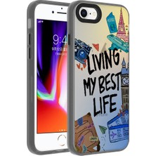 Nova Global Apple iPhone 8 Kılıf Desenli Dragon Sert Kapak - Seyahat