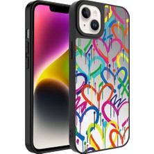 Nova Global Apple iPhone 14 Uyumlu Aynalı Desenli Kamera Korumalı Parlak Mirror Kapak - Kalp