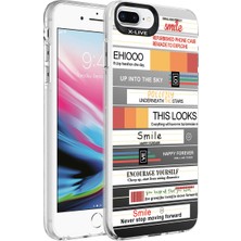 Nova Global Apple iPhone 8 Plus Uyumlu Desenli Silver Sert Kapak - Mottolar