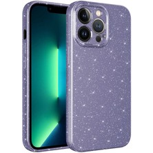 Nova Global Apple iPhone 13 Pro Max Uyumlu Kamera Korumalı Simli Lüks Koton Kapak - Mor