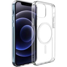 Nova Global Apple iPhone 11 Kılıf Magsafe Şarj Özellikli Şeffaf Sert Pc Embos Kapak - Renksiz