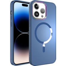 Nova Global Apple iPhone 14 Pro Max Uyumlu Magsafe Wireless Şarj Özellikli Stil Kapak - Sierra Mavi