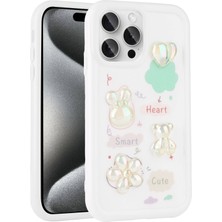 Nova Global Apple iPhone 14 Pro Uyumlu Kabartma Figürlü Parlak Toys Silikon Kapak - Beyaz