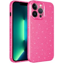 Nova Global Apple iPhone 12 Pro Max Uyumlu Kamera Korumalı Simli Lüks Koton Kapak - Pembe Koyu