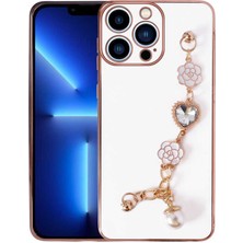 Nova Global Apple iPhone 13 Pro Max Uyumlu El Tutamaçlı Kamera Korumalı Taka Silikon Kapak - Beyaz