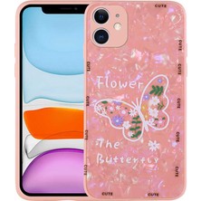 Nova Global Apple iPhone 11 Uyumlu Desenli Sert Silikon Mumila Kapak - Pink Flower
