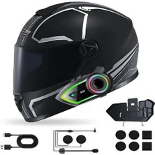 Deanb A60 IP67 Su Geçirmez HD Stereo Ses RGB 5.3 BT Motosiklet Kulaklık Motor Kask İNTERKOM Kulaklığı