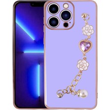 Nova Global Apple iPhone 13 Pro Max Kılıf El Tutamaçlı Kamera Korumalı Taka Silikon Kapak - Mor