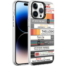 Nova Global Apple iPhone 14 Pro Max Uyumlu Desenli Silver Sert Kapak - Mottolar