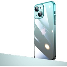 Nova Global Apple iPhone 14 Uyumlu Parlak Renk Geçişli Kamera Korumalı Senkron Kapak - Mavi - Siyah