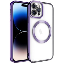 Nova Global Apple iPhone 14 Pro Max Uyumlu Magsafe Wireless Şarj Özellikli Setro Silikon - Derin Mor