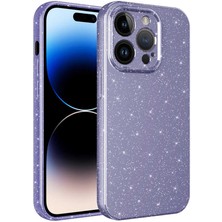 Nova Global Apple iPhone 14 Pro Uyumlu Kamera Korumalı Simli Lüks Koton Kapak - Mor