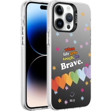 Nova Global Apple iPhone 14 Pro Max Uyumlu Desenli Silver Sert Kapak - Kalp