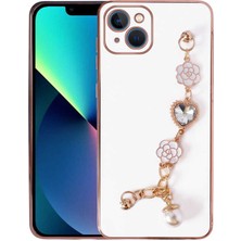 Nova Global Apple iPhone 13 Uyumlu El Tutamaçlı Kamera Korumalı Taka Silikon Kapak - Beyaz