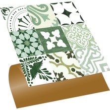 Tink Kendinden Yapışkanlı Karma Yeşil Londra Desenli Pvc Karo 30X30 cm