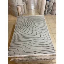 Karmen Halı Karmen Halı Karmen Halı H01884 Cizgili Salon Halısı ( 160X230) -Açık Gri