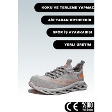 Eurosantex Spor İş Ayakkabısı Air Taban Ortopedik Çelik Burunlu (Gri)