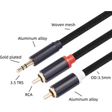 Baccaa Rca - 3,5 mm Y Ayırıcı Stereo Hoparlör 3,5 mm Ses Kablosu Rca Ses Kablosu 1 M (Yurt Dışından)