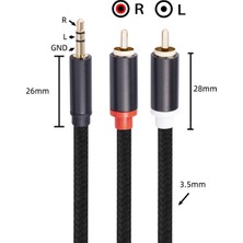 Baccaa Rca - 3,5 mm Y Ayırıcı Stereo Hoparlör 3,5 mm Ses Kablosu Rca Ses Kablosu 1 M (Yurt Dışından)