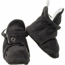 Petit Boom Bebek Polar Patik Tabansız, İçi Pamuklu Astarlı, Panduf, Ev Patiği, Antrasit