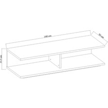Sofya Kayın Tv Sehpası,  140x33x50 cm