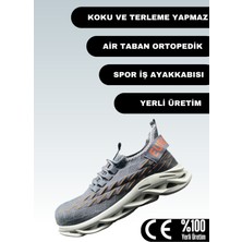Eurosantex Spor İş Ayakkabısı Air Taban Ortopedik Çelik Burunlu (Füme)