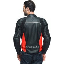 Dainese Racing 4 Black Fluo Red Deri Mont