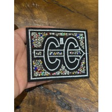 Gönülden Tasarım Ütü Ile Yapışan C.c Oklu Taşlı Arma Dikiş Aplike 9x7 cm